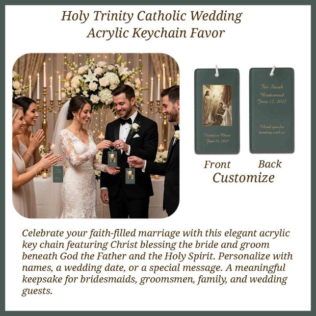 Holy Trinity Catholic Wedding Bridesmaid Gifts Keychain (Creator Uploaded)