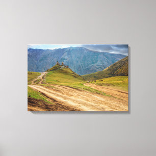 Holy Trinity church Stepantsminda Kazbegi Georgia Canvas Print