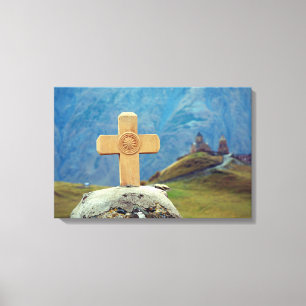 Holy Trinity church Stepantsminda Kazbegi Georgia Canvas Print