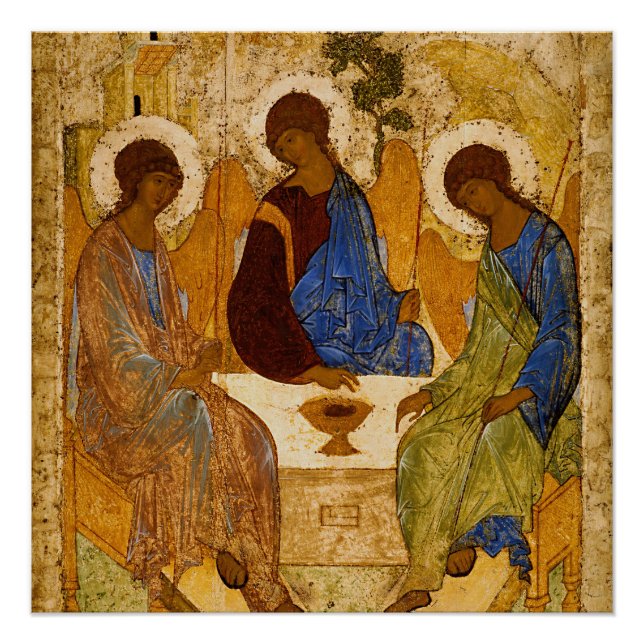 Holy Trinity Poster Rublev Orthodox Art Icon  (Front)