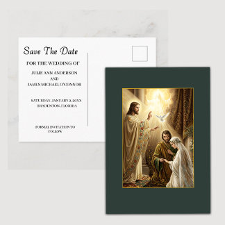 Holy Trinity Wedding Save The Date Postcard