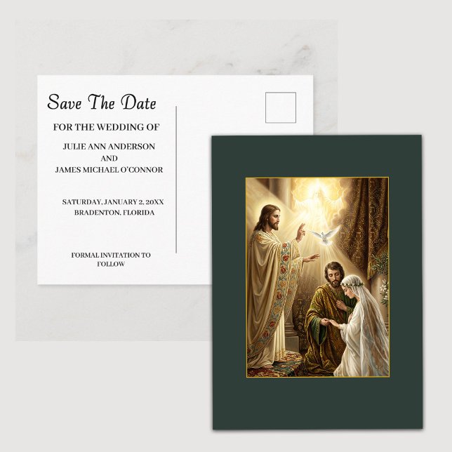 Holy Trinity Wedding Save The Date Postcard (Creator Uploaded)