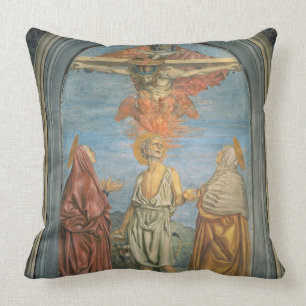 Holy Trinity with St. Jerome (fresco) Throw Pillow