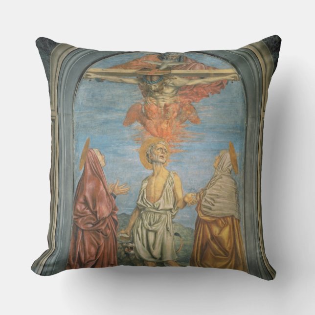 Holy Trinity with St. Jerome (fresco) Throw Pillow (Front)