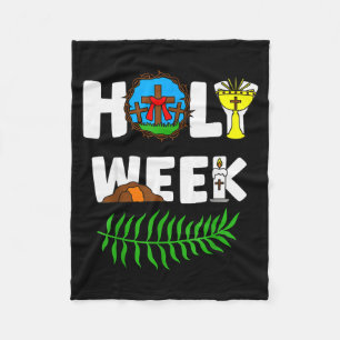 Holy Week Palm Sunday Maundy Thursday Good Friday  Fleece Blanket