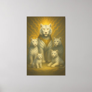 Holy White Tiger Emperor – Ascended Royal Family Canvas Print
