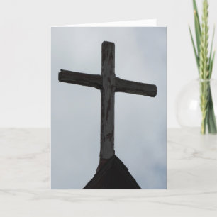 “Holy Wooden Cross” Sympathy Card