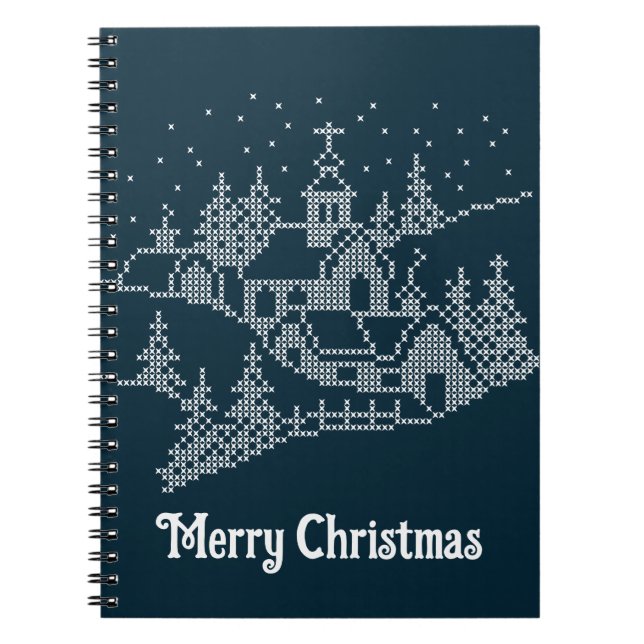 Holy xmas night in town, cross stitch pattern notebook (Front)