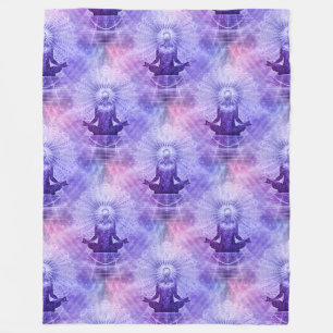 Holy Yoga Lotus Meditation - Seamless Pattern 2 Fleece Blanket