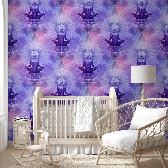 Holy Yoga Lotus Meditation - Seamless Pattern 2 Wallpaper (Kids)