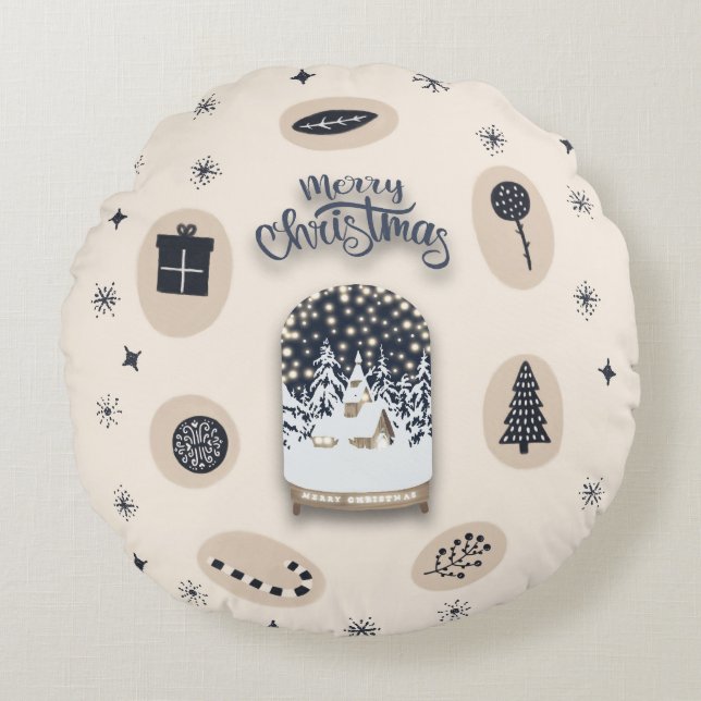 holydays_2_a bright Christmas_2 Round Pillow (Front)