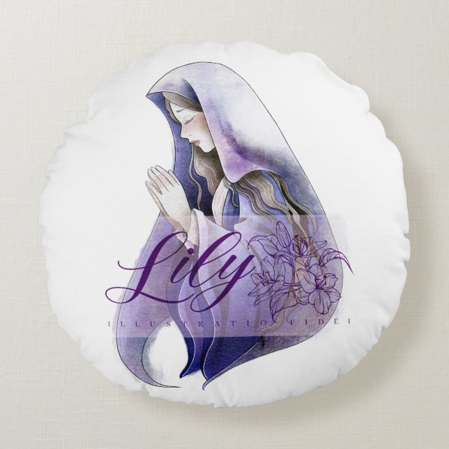 Holymary  round pillow (Front)