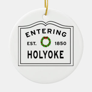 Holyoke, MA Vacances Wreath Ornement en métal