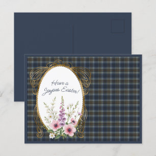 Holyrood Original Scottish Tartan Easter Floral Holiday Postcard