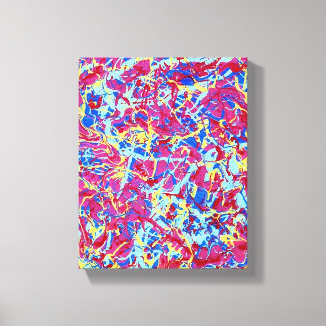 Homage à Pollock 1, vivid paint drip art canvas (Front)