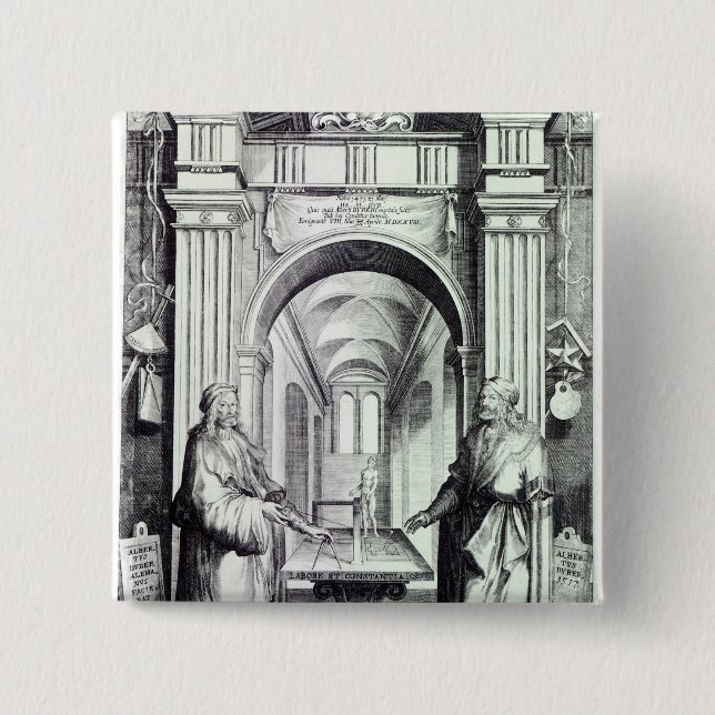 Homage to Durer, c.1628 2 Inch Square Button (Front)