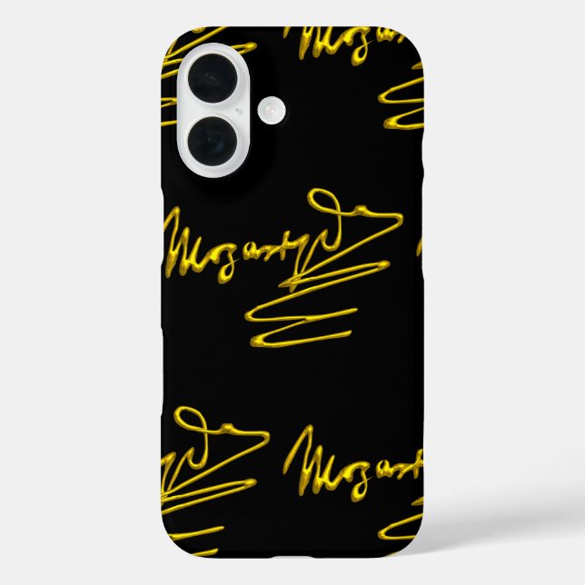 HOMAGE TO MOZART 3D Gold Signature Composer Black  Case-Mate iPhone Case (Back)