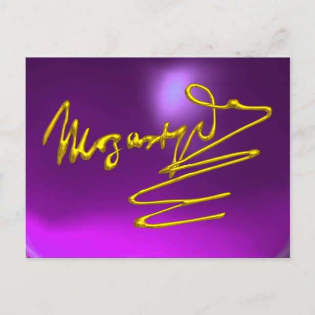 HOMAGE TO MOZART 3D Gold Signature Composer Purple Postcard (Front)