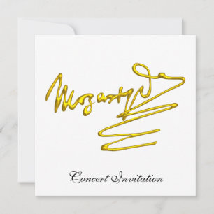 HOMAGE TO MOZART, BLACK AND WHITE CONCERT INVITATION