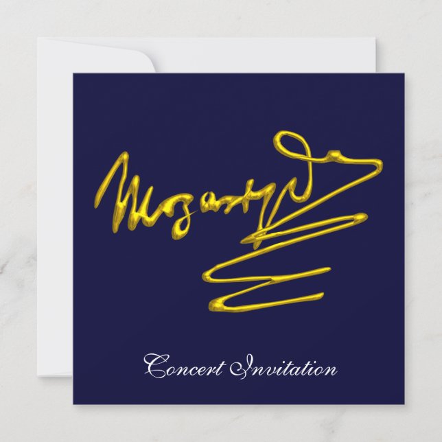 HOMAGE TO MOZART, BLUE CONCERT INVITATION (Front)