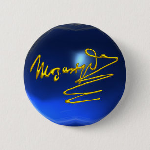HOMAGE TO MOZART,blue sapphire 2 Inch Round Button