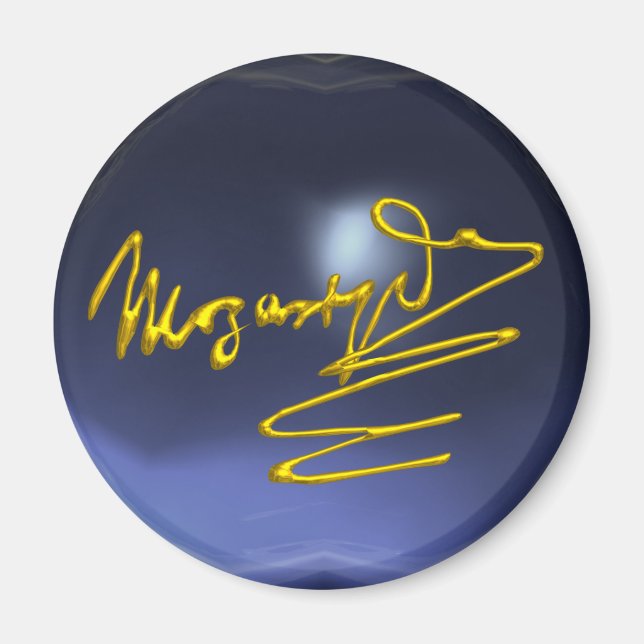 HOMAGE TO MOZART,blue topaz Magnet (Front)