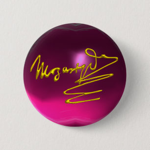 HOMAGE TO MOZART, pink amethyst 2 Inch Round Button