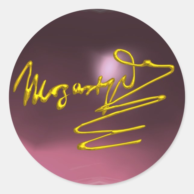 HOMAGE TO MOZART, pink purple amethyst Classic Round Sticker (Front)