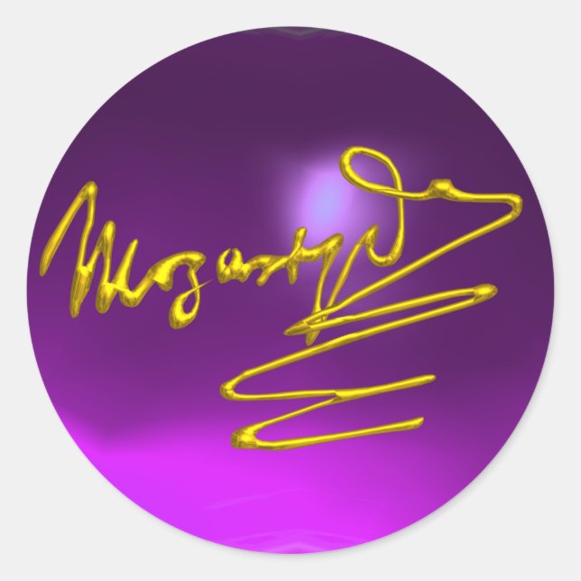 HOMAGE TO MOZART,purple amethyst Classic Round Sticker (Front)