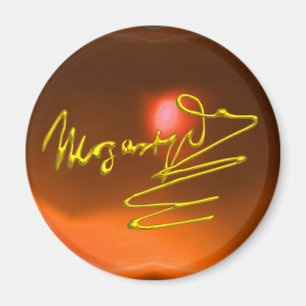 HOMAGE TO MOZART,yellow orange agate Magnet