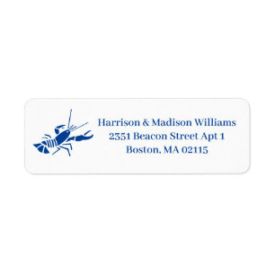 homard bleu bleu minimaliste adresse personnalisée