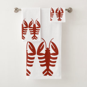 Homard de fruits de mer Art Déco vintage en rouge