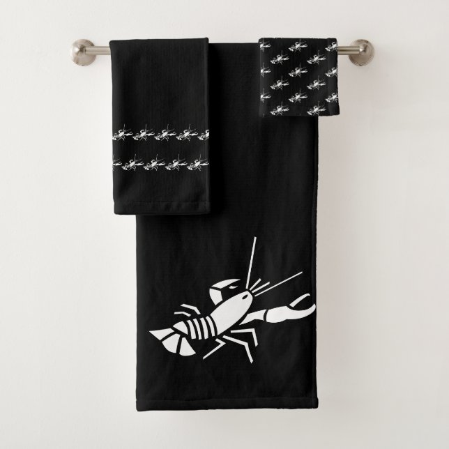 Homard Déco côtière noir et blanc (En situation)