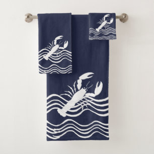 Homard nautique Marine Bleu blanc Ensemble de serv