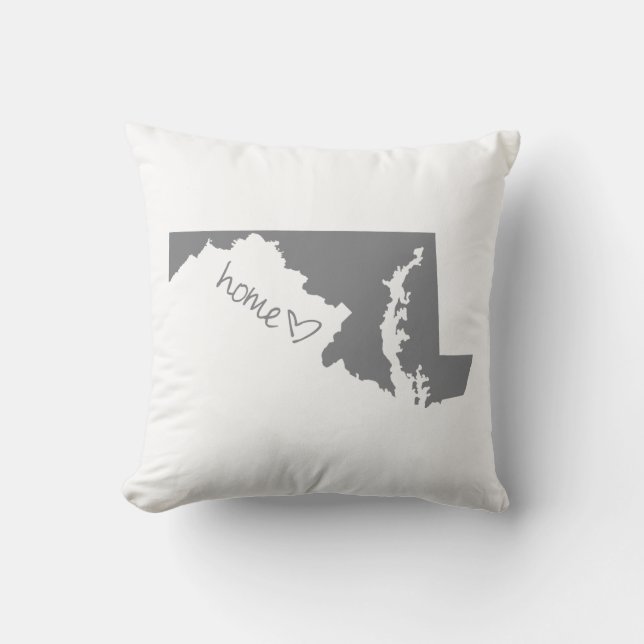 Home <3 Maryland Throw Pillow (Front)