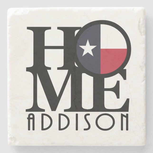 HOME Addison Texas Stone Coaster (Front)