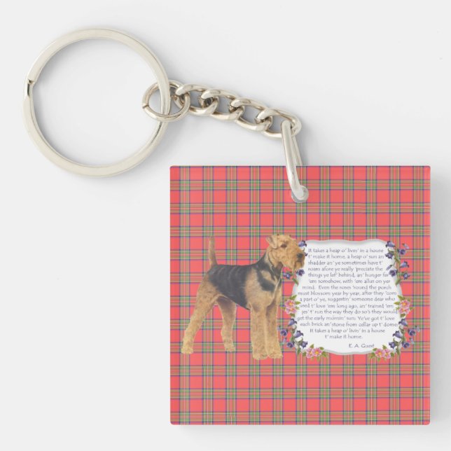 Home Airedale - Welsh - Lakeland Keychain (Front)