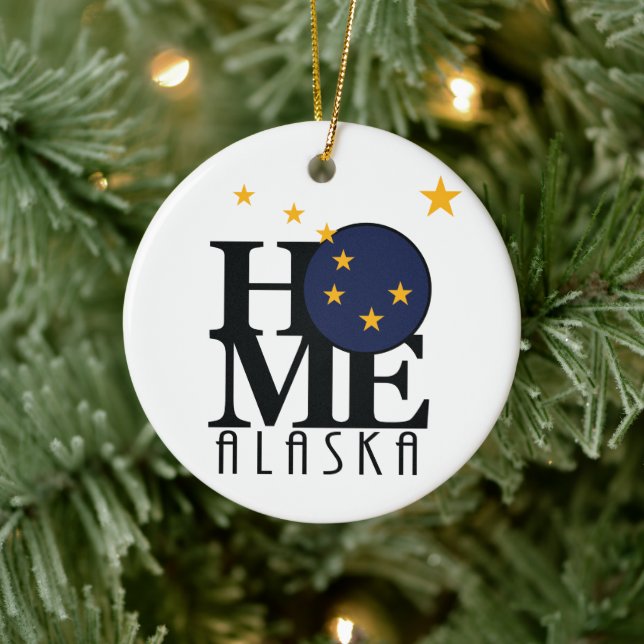 HOME Alaska Ceramic Ornament (Tree)