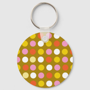 Home and business, bright color polka dots. keychain