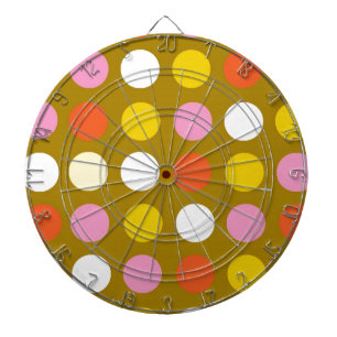 Home and business, bright colour polka dots. dartboard