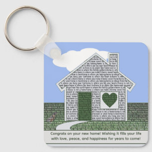 Home and Heart for New Homeowner Keychain