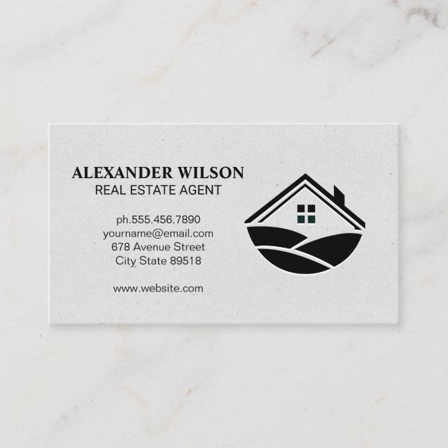 Home and Hills Icon Business Card (Front)