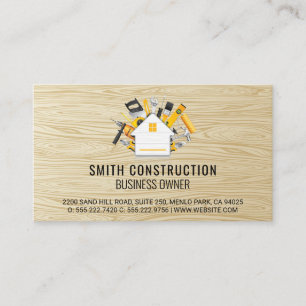 Home and Tools Wood Business Card