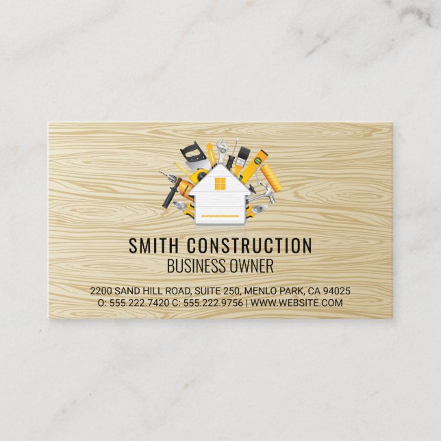 Home and Tools | Wood Business Card (Front)