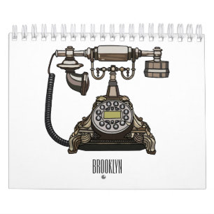 Home appliance cartoon illustration calendar