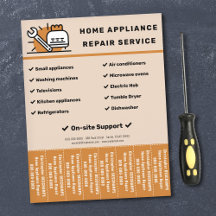 Home Appliances Repairs Tear Off Strips Flyer