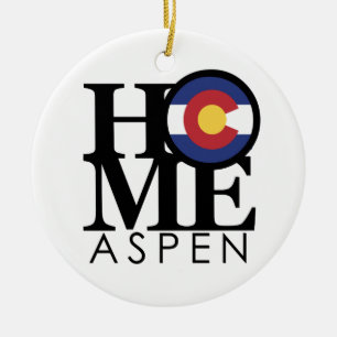 HOME Aspen CO Ceramic Ornament