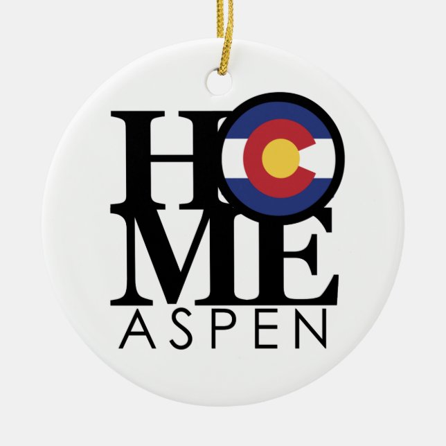 HOME Aspen CO Ceramic Ornament (Front)