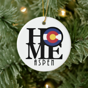 HOME Aspen Colorado Ceramic Ornament