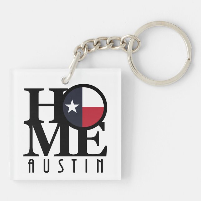 HOME Austin Texas Keychain (Back)